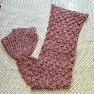 Mermaid Tail Blanket Throw Mauve Purple Adult